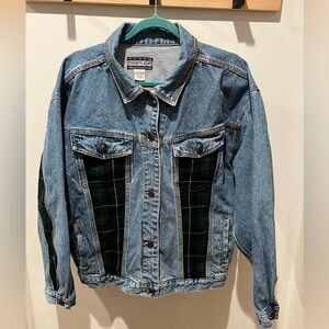 Vintage County Seat Blue Denim Inset Plaid Jacket